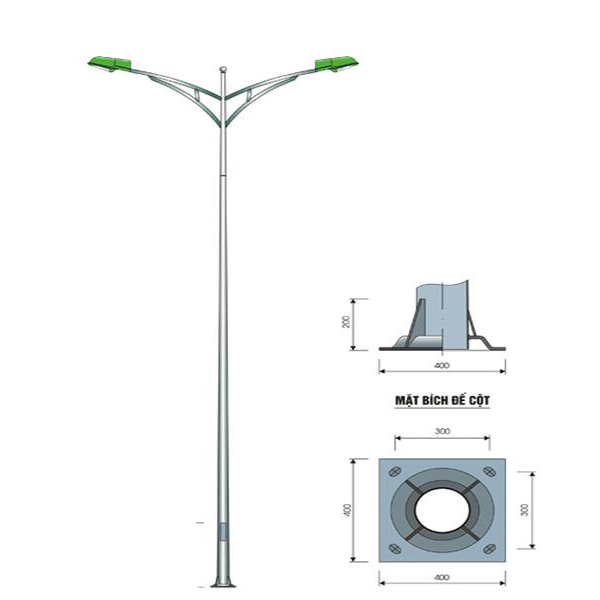 CỘT THÉP TRÒN CÔN CẦN KÉP CK03-K